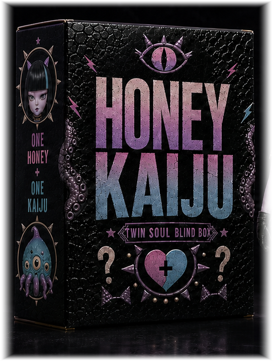 Honey Kaiju paired blind box packaging